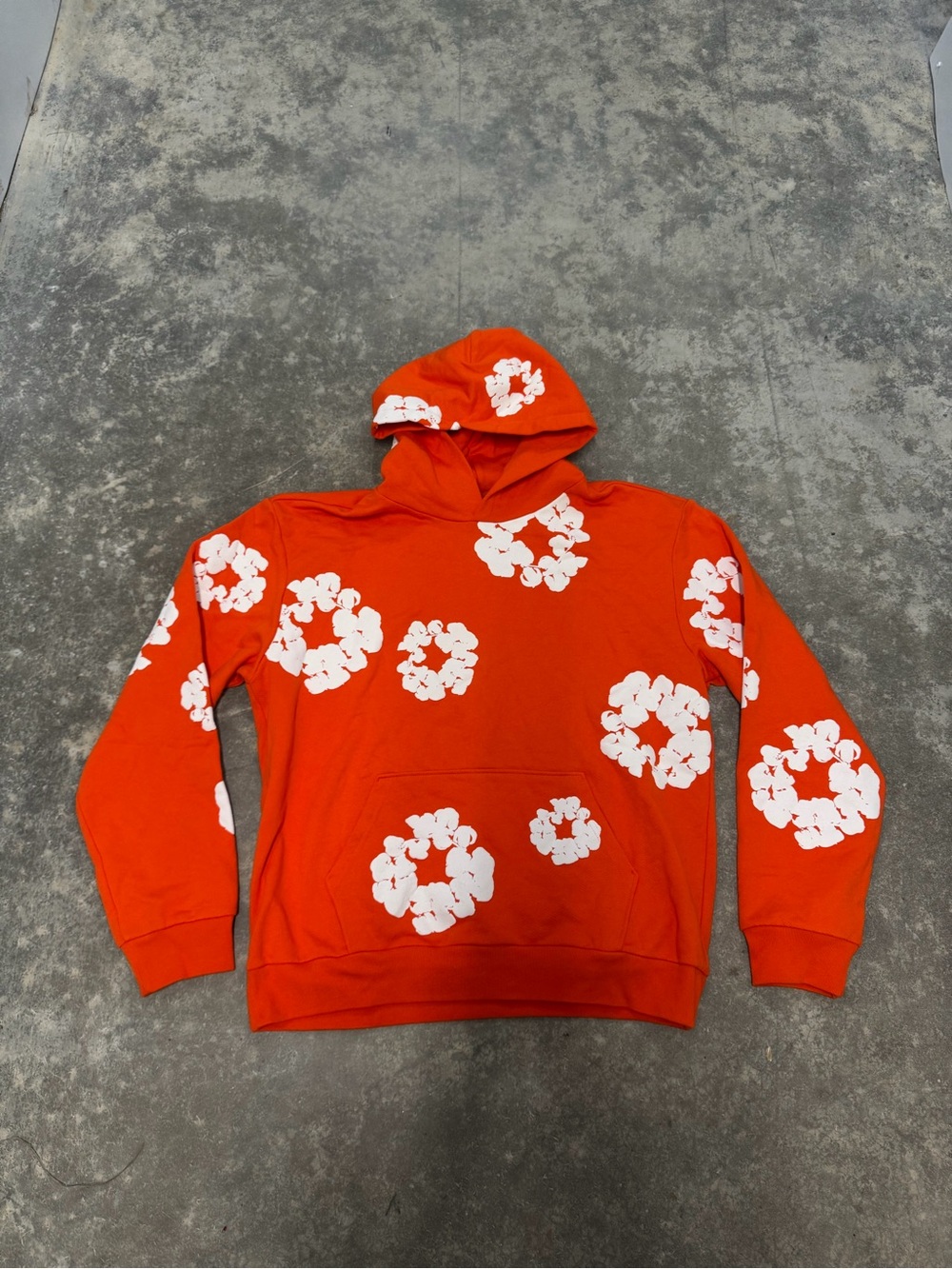 Denim Tear Orange Cotton Wreath Hoodie